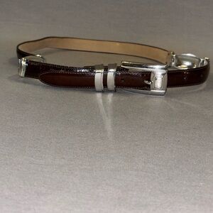 Brighton women’s belt brown leather with silver accents size 30 feminine